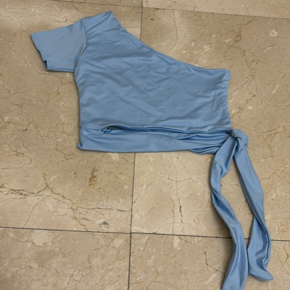 NWOT-💋Sexy Tops💋stretch lycra💋from Colombia- Awesome shape💕color baby blue - Picture 6 of 7